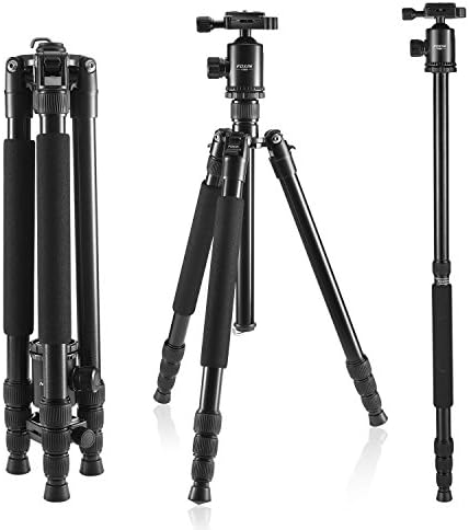 Camera Tripod, Kzon F560 Light Weight Portable Aluminium Travel Tripod With 360 Degree Ball Head and Carry Case For Canon Nikon Sony Olympus DSLR Cameras