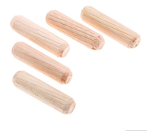 Dtacke 100Pcs 8x40mm/0.32"x1.57" Round Fluted Wood Wooden Dowel Pins Woodworking Craft Wooden Dowel Pins Rods Furniture Fittings