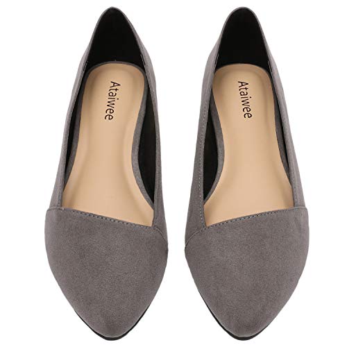 grey suede flat shoes