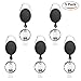 Towntrek Smooth Pull-Out Retractable Badge Holder Carabiner Badge Reel with Belt Clip on The Back for ID Card Badge, Yoyo Reel with Split Ring for Keychain Holder, Pack of 5