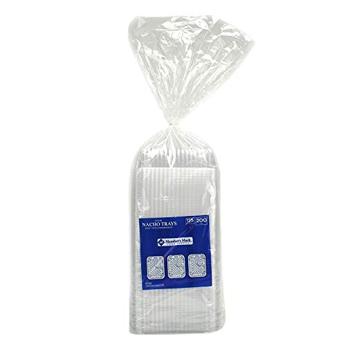 Disposable Clear Plastic Nacho Trays - 20oz, 125-Count