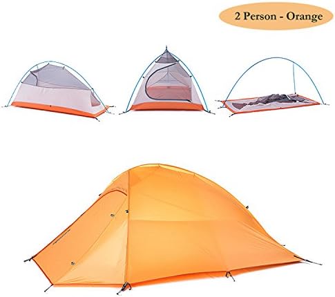 Weanas 1 2 3 Person 3 Seasons Double Layer Backpacking Tent Ultralight Aluminum Rod Anti-UV Windproof Waterproof with Free Groundsheet for Travel Hunting