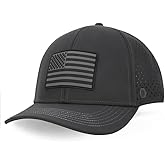 Dumont Supply - American Flag Hat, Curved Bill, Performance Snapback Hat, Water-Resistant Baseball Cap, Men & Women