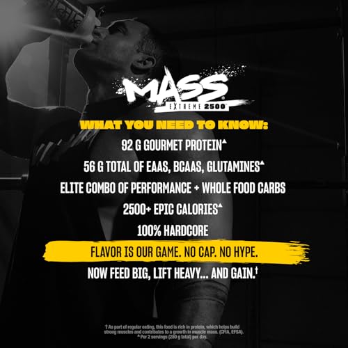 Mutant Mass Extreme GainerWhey Protein PowderBuild Muscle Size and StrengthHigh Density Clean Calories12 lbsTriple Chocolate