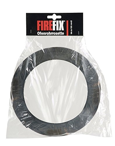 FIREFIX 1760 Stove Pipe Rosette for 2 mm Thick Stove Pipes/Flue Pipes in 120-135 mm Diameter for Stoves and Fire Pits Senotherm Black Adjustable