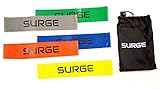 Surge Forward Resistance Loop Bands - (LIMITED TIME 50% OFF) Set of 5 Multiple Color Workout Bands With Carry Bag Best for Yoga Stretching Physical Therapy Crossfit and Home Fitness