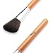 Qivange Blush Brush, Synthetic Angled Face Brush Blending Contour Brush with Pouch(Wooden with Silver, 1pc)