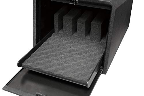 GunVault MultiVault Quick Access Large Gun Safe with Illuminated No-Eyes Digital Keypad, Auto Slide-Out Drawer and LED Illumination (4 Pistol Capacity)
