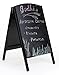 Black A-Frame Chalkboard Sidewalk Sign for Wet Erase and Traditional Stick Chalk, 21 x 34 Inch Boards Slide Out for Easy Updating