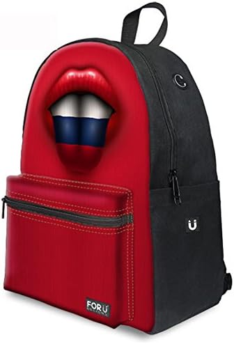 DUOLIFU Student Backpack,Fashion 3D Red Flag Print College Bookbag School Rucksack,Russia