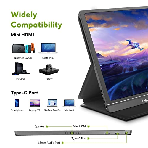 Lepow Portable Monitor Z1Gamut Laptop Display 15.6'' FHD [Improved