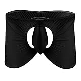 YiZYiF Men's Lingerie Open Crotch Boxer Briefs Underwear Sold by SHIFANG (2Pcs Black)