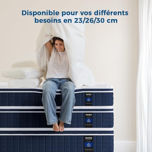 Inofia Ace Hybrid Mattress 120 x 200 cm H3 Firm Mattress with Breathable Memory Foam and Independent Bagged Springs, 7 Ergonomic Zones, Extra Comfort for Adults and Children