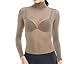 Lupo Women's Second Skin Long Sleeve Turtle Neck Sheer Top, One-Size Antarctic White