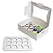 Paperboard Cupcake Boxes with Inserts, Set of 12 Cupcake Container Bakery Window Display Box With Cupcake Inserts, Perfect for Transporting Cupcakes by Upper Midland Products