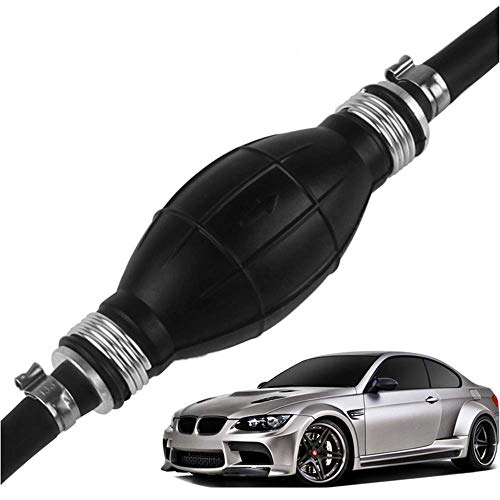 3/8" Outboard Fuel Line Outboard Motor Gas Line Marine Boat Fuel Hose Line Assembly with Primer Bulb Steel Hose Clamps for Motor RVs 6FT