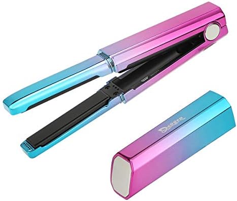 Deogra Cordless Mini Flat Iron USB Rechargeable Hair Straightener Ceramic Tourmaline Straightening Iron with 3D Floating Plates Portable for Travel Incl Heat-resistant Storage Pouch (Mermaid)