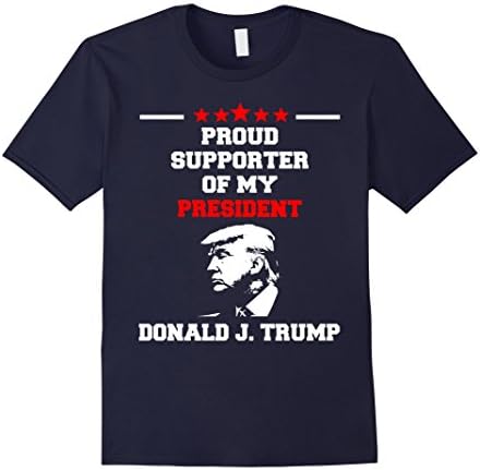 Men's Proud Supporter of my President Donald J Trump T-shirt XL Navy