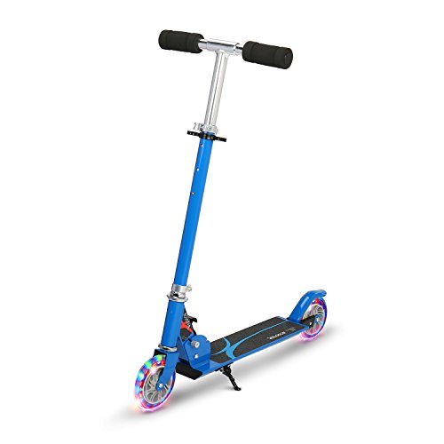 Scooter for Children, OUTAD Lightweight, Super-Tough and Adjustable Aluminum Foldable Kids Kick Scooter with 2 PU Wheels (Blue)