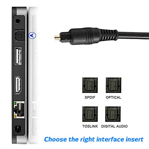 image for 2 Pack Digital Optical Audio Cable - 6 Feet, DaKuan Home Theater Fiber