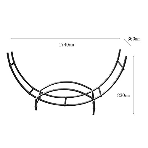 1910 Earth Worth | Firewood Curved Log Rack | 5 FT | Black
