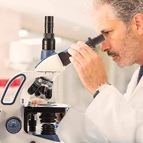 SWIFT SW380T 40X-2500X,Trinocular Compound Lab Microscope with Double Layer Mechanical Stage,Siedentopf Head, Wide-Field 10X/25X Eyepieces