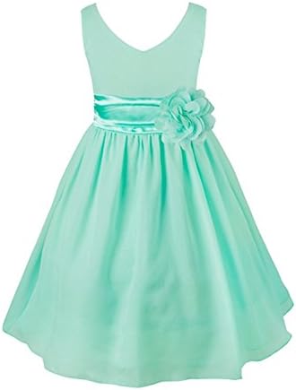 Ygosoon New Arrival Summer Flower Princess Girls Dress Party Birthday Keen-Length Dresses for Girl Wedding Clothes Prom Dress Turquoise Child-6