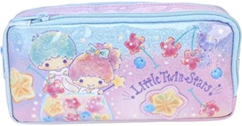 Little Twin Stars Shiny Double Deck Zipper Pouch Pencil Pen Stationery Holder Makeup Case Organizer Large Bag