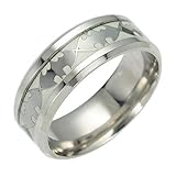 FeixingJewelry Glow in The Dark Silver Batman 316L Titanium Stainless Steel Silver Ring Band