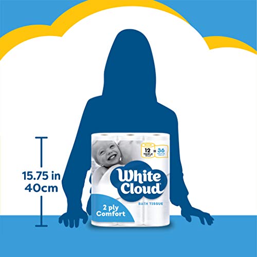 WHITE CLOUD Soft & Thick 2 ply Comfort Toilet Paper Hypoallergenic and