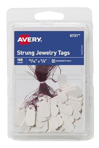 Avery Jewelry Tags, 0.8125 x 0.375 Inches, Pack of 100 (6731)