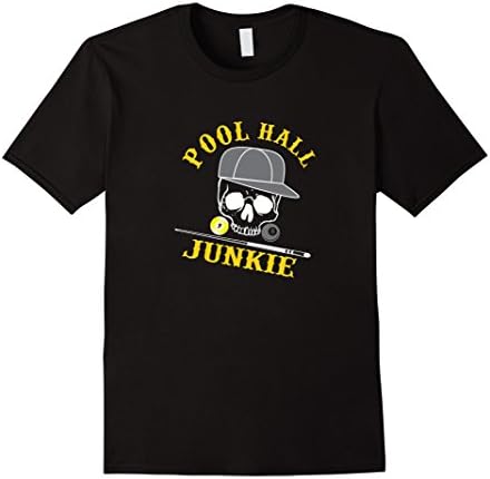 Mens Funny Billiard Tshirt Pool Hall Junkie XL Black