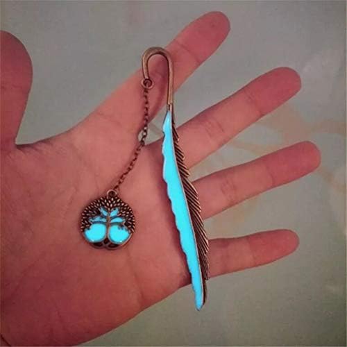 Retro Glow in The Dark Reading Bookmark Long Chain Luminous Book Mark for Holiday Gifts