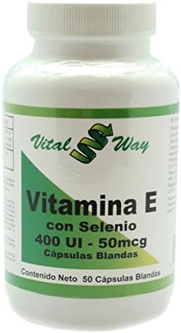 Vitamin E with Selenium Natural Ingredients Norish Skin and help with Sun exposure effects 400 UI -50 Softgel Capsules (1)