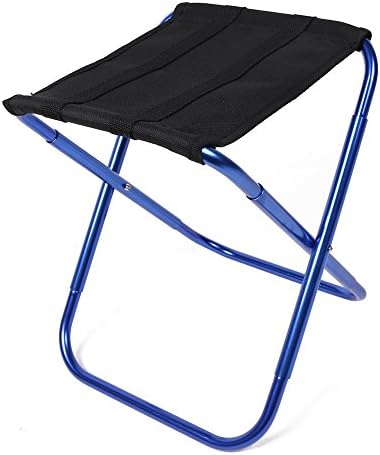 Ultra Durable Portable Folding Camp Stool with Soft Cooler. Steel Frame holds 230 lbs. (blue)