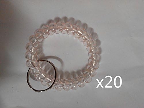 Lotte Shopping Plastic Wrist Coil Wrist band Key Ring chain for Outdoor Sport Pack of 20（White)