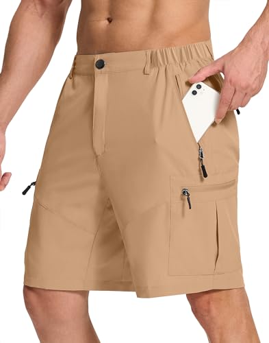 SERAMY Mens 6 Zipper Pocket Hiking Cargo Shorts