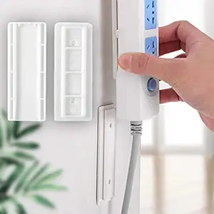 HFX Power Strip Holder Fixator, Self Adhesive Power Strip Wall Mount, No Hole Plug-in Wall Socket Sticker Fixer, for Desk, Wall.(Pack of 1)
