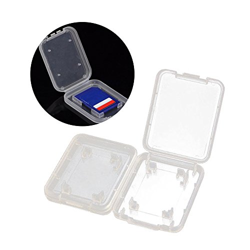 20 Pcs Plastic Memory Card Storage Case Compatible with SD MMC/SDHC PRO Duo White