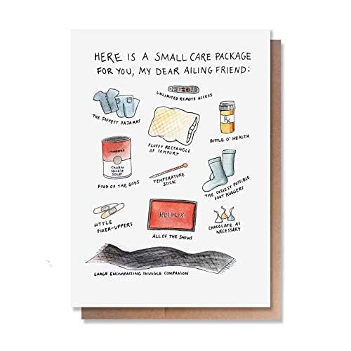 Wunderkid Care Package Card, Get well card for sick friend