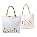 Tri-Coastal Design Bride Canvas Tote Bag: Large Reusable Cloth Fabric Shoulder Bags with Handles for Women - Reversible Purse Totes for Bridal Party