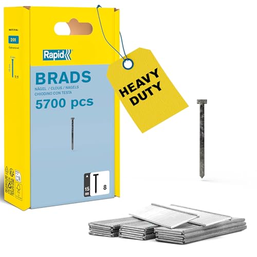 Rapid Type 8 Nails, 40 mm, 18 Gauge Steel Brad Nails, 2,800 Pieces