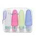 UnaMela Silicone Travel Bottles Leak Proof Travel Toiletry Bottles FDA Certificated,TSA Airline Approved Travel Containers for Shampoo,Lotion,Conditioner with 1 Toothbrush Covers(4pack,3 oz)