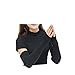 Docharn Super Long Arm Warmers Knit Fingerless Gloves Mittens Thumb Holes for Women (Black)