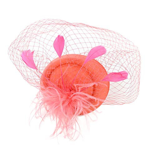 BCDshop Women Retro Headpiece Flower Ribbon 20S Flapper Headband Party Wedding Fascinator (Orange)