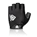 HTZPLOO Bike Gloves Bicycle Gloves Cycling Gloves Mountain Biking Gloves with Anti-Slip Shock-Absorbing Pad Breathable Half Finger Outdoor Sports Gloves for Men&Women (Black, Medium)