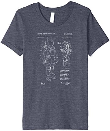 Kids Apollo Space Mission Suit Patent Art Shirt Flight Astronaut 10 Heather Blue
