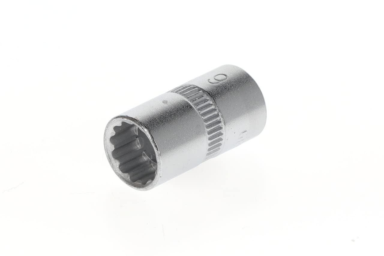 GEDORE Socket, 1/4" 6.3 mm drive, Bi-hex, 9 mm AF, Tool, D 20 9, Chrome-plated steel