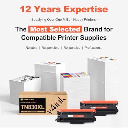 TN830XL TN830 Toner Cartridge Compatible Brother HL-L2460DW DCP-L2640DW Toner Replacement for Brother 830XL High Yield Black Toner Use with HL-L2465DW HL-L2400D MFC-L2820DW HL-L2480DW Printer(2 Black)