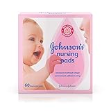 Johnson's Disposable Nursing Pads with Natural Cotton, Super Absorbent, Comfortable, and Breathable, Natural Contour Shape, 60 ct ( Pack of 2)